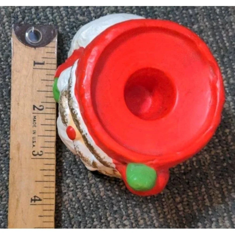 Vintage Santa Claus Tapered Candle Holder Ceramic 3